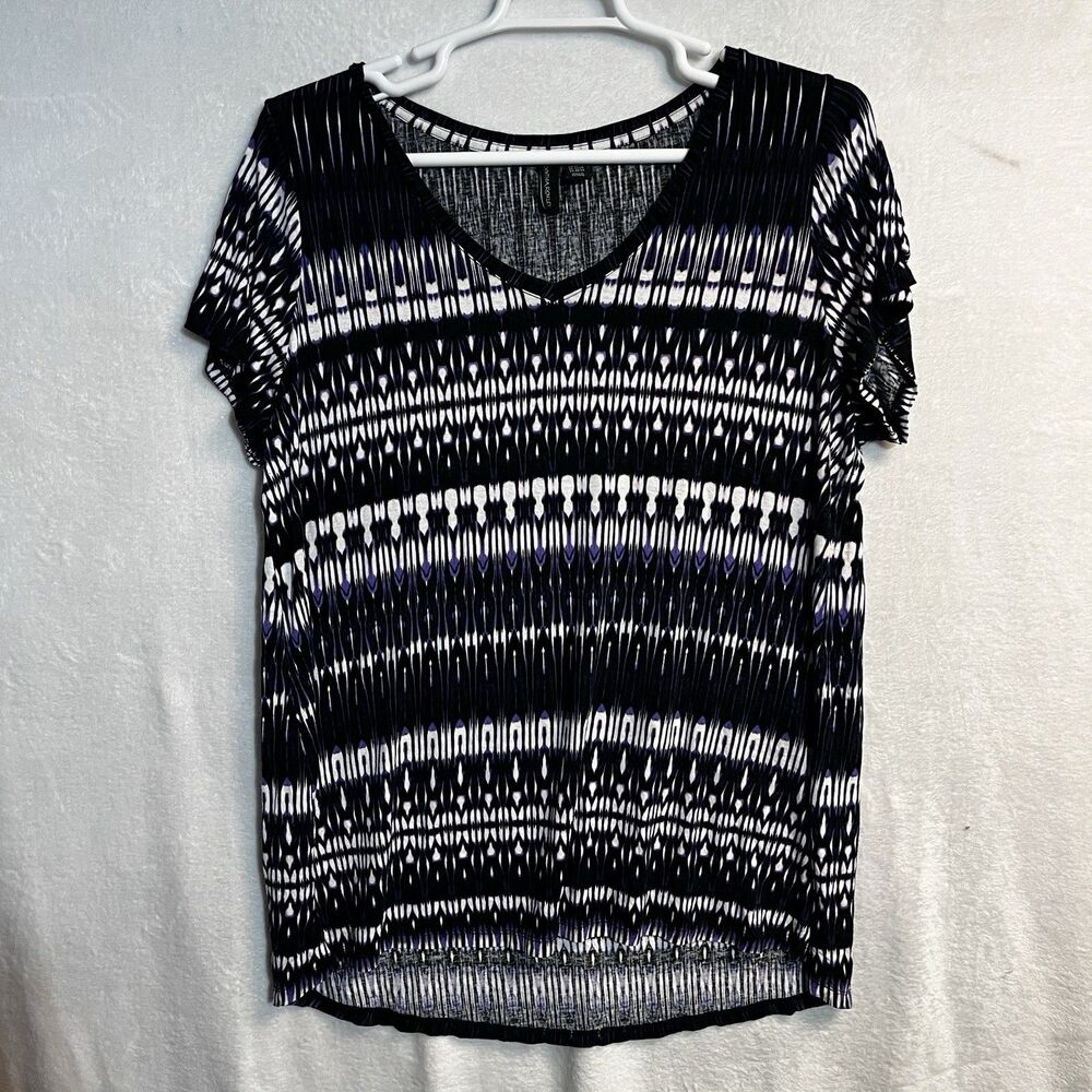 Cynthia Rowley Women’s Tunic Size 2X Boho Geometric Tee T Shirt Short‎ Sleeve